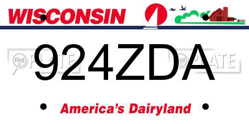 924ZDA Wisconsin License Plate