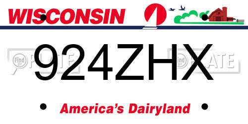 924ZHX Wisconsin License Plate
