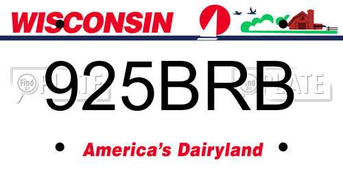 925BRB Wisconsin License Plate