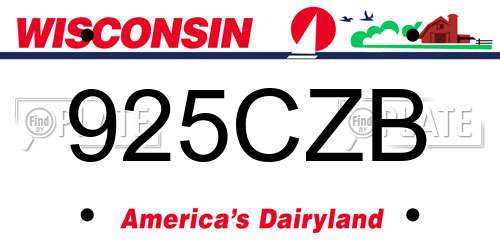 925CZB Wisconsin License Plate