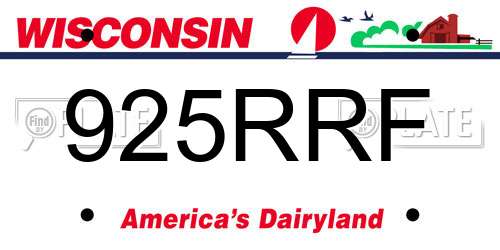 925RRF Wisconsin License Plate