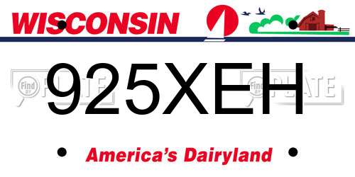 925XEH Wisconsin License Plate