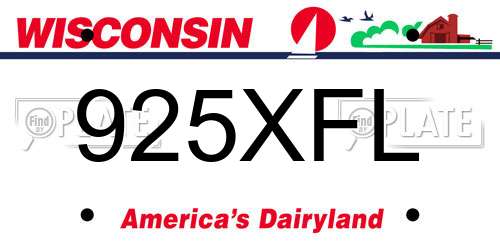 925XFL Wisconsin License Plate