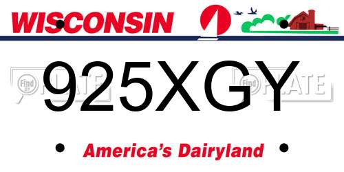 925XGY Wisconsin License Plate