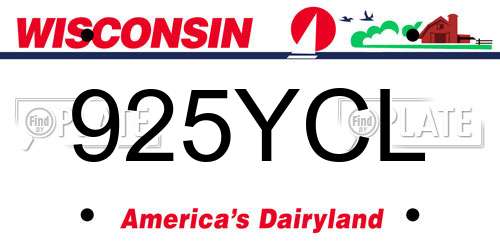 925YCL Wisconsin License Plate