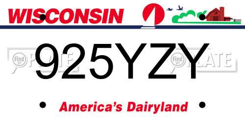 925YZY Wisconsin License Plate