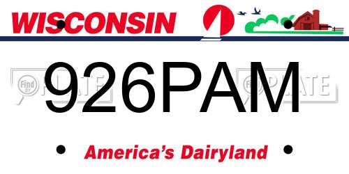 926PAM Wisconsin License Plate