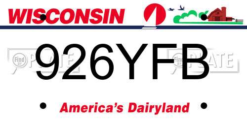 926YFB Wisconsin License Plate