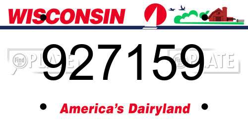 927159 Wisconsin License Plate