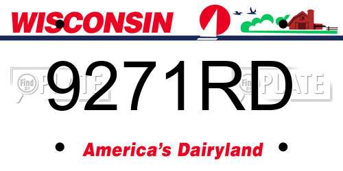 9271RD Wisconsin License Plate