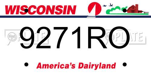 9271RO Wisconsin License Plate