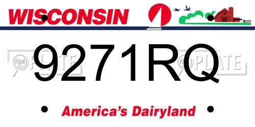 9271RQ Wisconsin License Plate