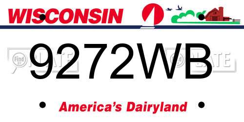 9272WB Wisconsin License Plate