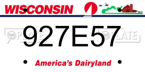 927E57 Wisconsin License Plate