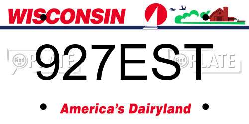 927EST Wisconsin License Plate