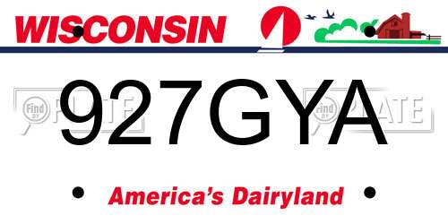 927GYA Wisconsin License Plate