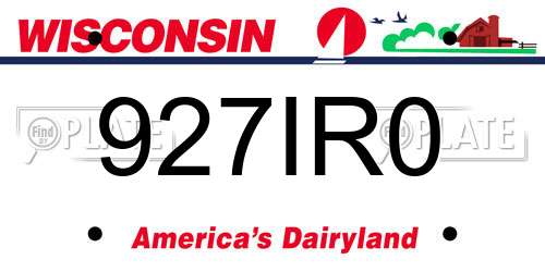 927IR0 Wisconsin License Plate