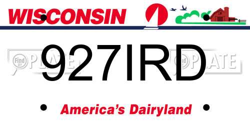 927IRD Wisconsin License Plate