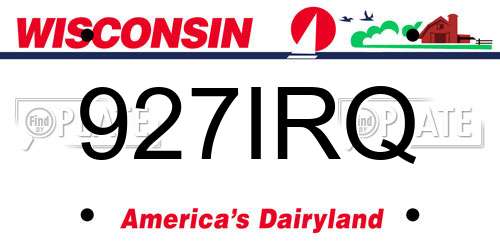 927IRQ Wisconsin License Plate