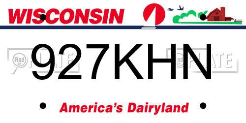 927KHN Wisconsin License Plate
