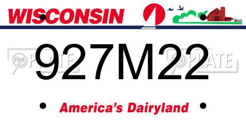 927M22 Wisconsin License Plate