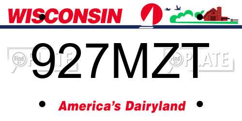 927MZT Wisconsin License Plate