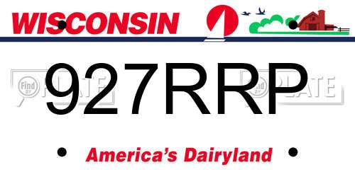 927RRP Wisconsin License Plate
