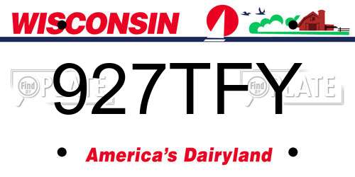 927TFY Wisconsin License Plate