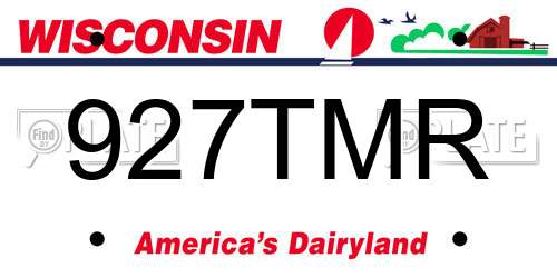 927TMR Wisconsin License Plate