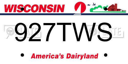 927TWS Wisconsin License Plate