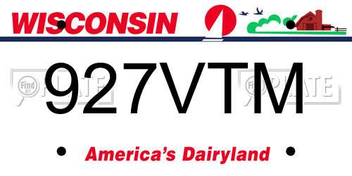 927VTM Wisconsin License Plate