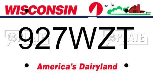 927WZT Wisconsin License Plate