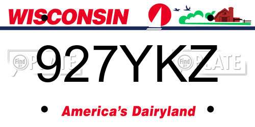 927YKZ Wisconsin License Plate
