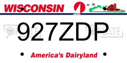 927ZDP Wisconsin License Plate