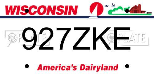927ZKE Wisconsin License Plate