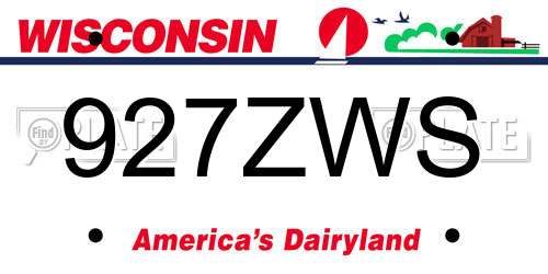 927ZWS Wisconsin License Plate