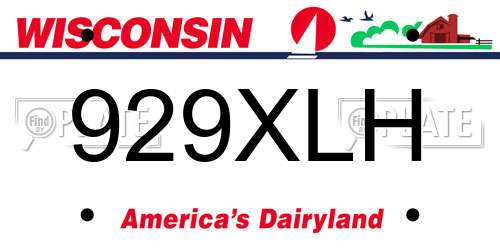 929XLH Wisconsin License Plate