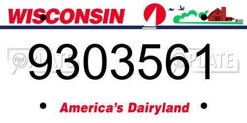 9303561 Wisconsin License Plate