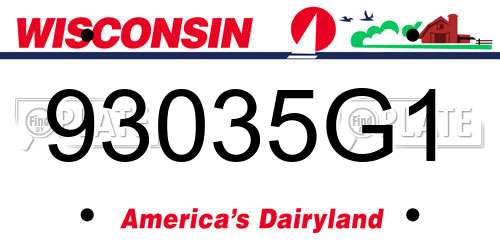 93035G1 Wisconsin License Plate