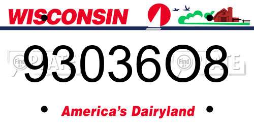 93036O8 Wisconsin License Plate