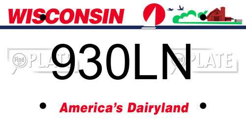 930LN Wisconsin License Plate