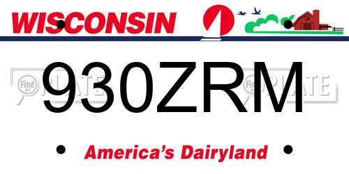 930ZRM Wisconsin License Plate