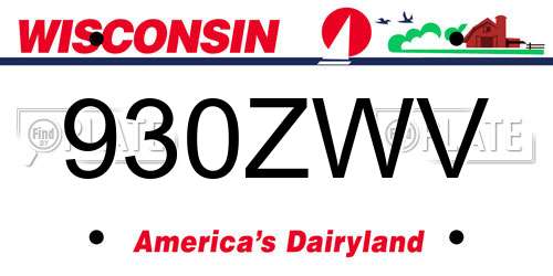 930ZWV Wisconsin License Plate
