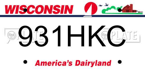 931HKC Wisconsin License Plate