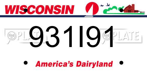 931I91 Wisconsin License Plate