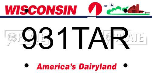 931TAR Wisconsin License Plate