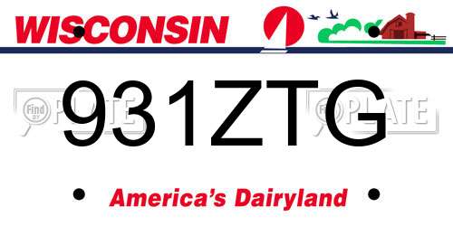 931ZTG Wisconsin License Plate