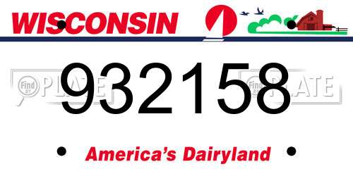 932158 Wisconsin License Plate