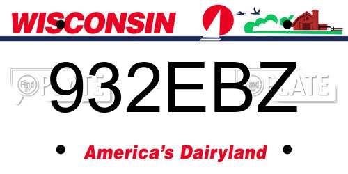 932EBZ Wisconsin License Plate