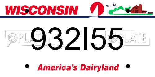 932I55 Wisconsin License Plate